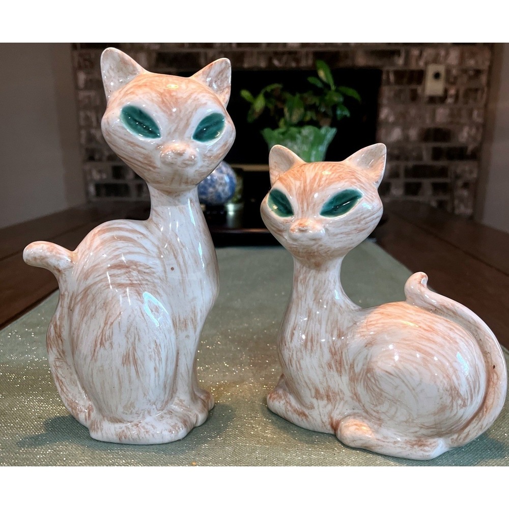 Vintage Calif USA Pottery Siamese Cat~Artist Signed~vintage